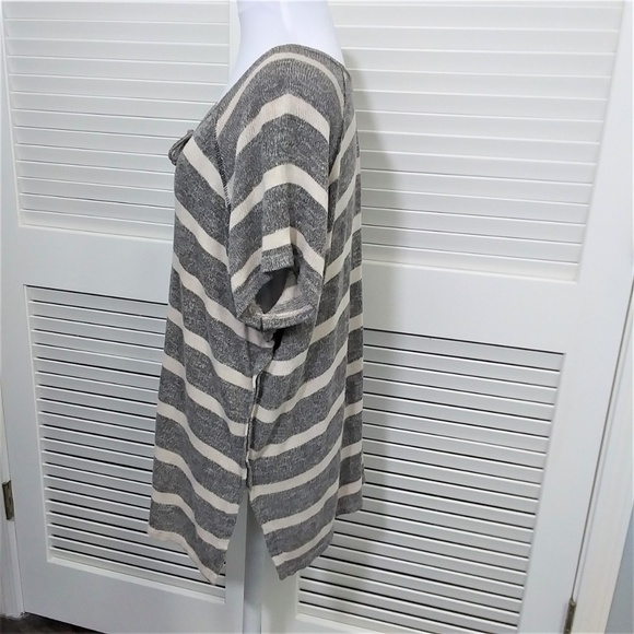 Charming Charlie Sweater Top Gray Short Sleeved Oversize Pullover Size Small - Picture 6 of 8